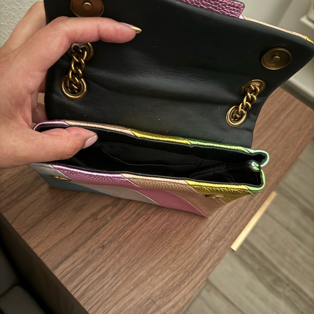 Kurt Geiger Rainbow Striped Crossbody Bag - Picture 3 of 3